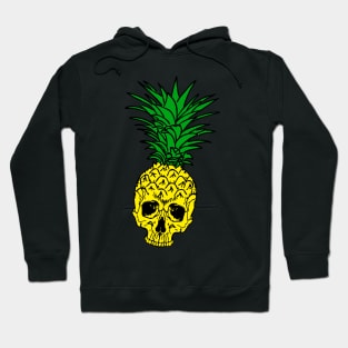tropical pineapple skull in black Hoodie